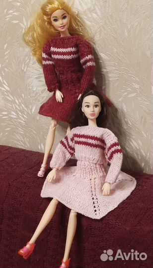 Вязанный костюм для Барби