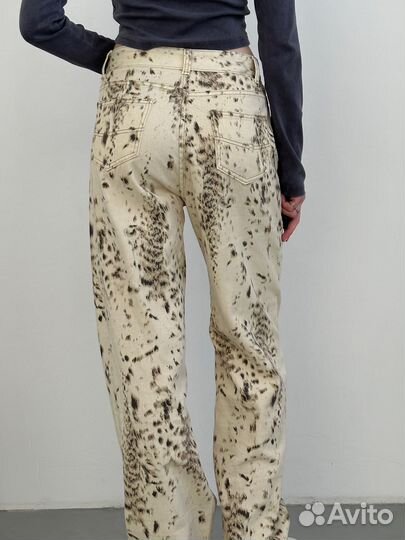 Джинсы женские с принтом леопард 42 44