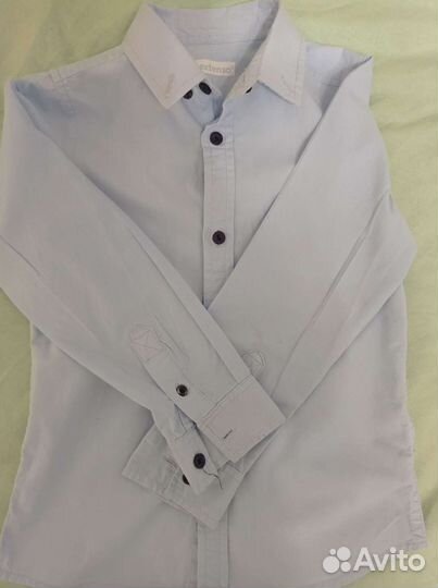 Школьная Рубашка 122 ярко голубая