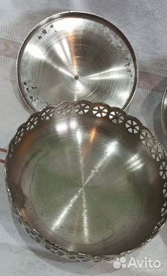 Конфетница, сахарница СССР мельхиоровая