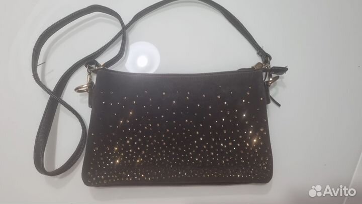 Клатч, сумка, замша, кожа, через плечо