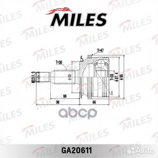 ШРУС mitsubishi L200 IV 2.5DI-D-3.5 05-нар. +ABS