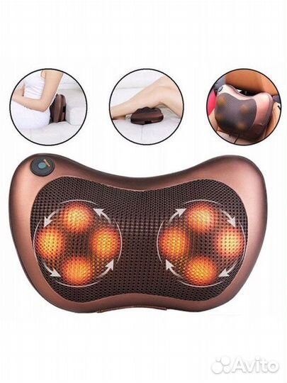 Массажная подушка для шеи с подогревом, в авто