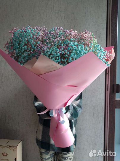 Букет цветов гигант из гипсофилы, доставка