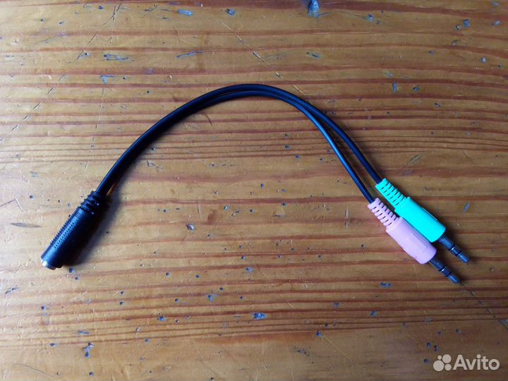 Переходник jack 3.5 4pin на 2 jack 3.5 3pin