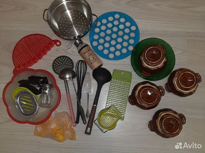 Пакетом горшочки терка формочки салатник и др