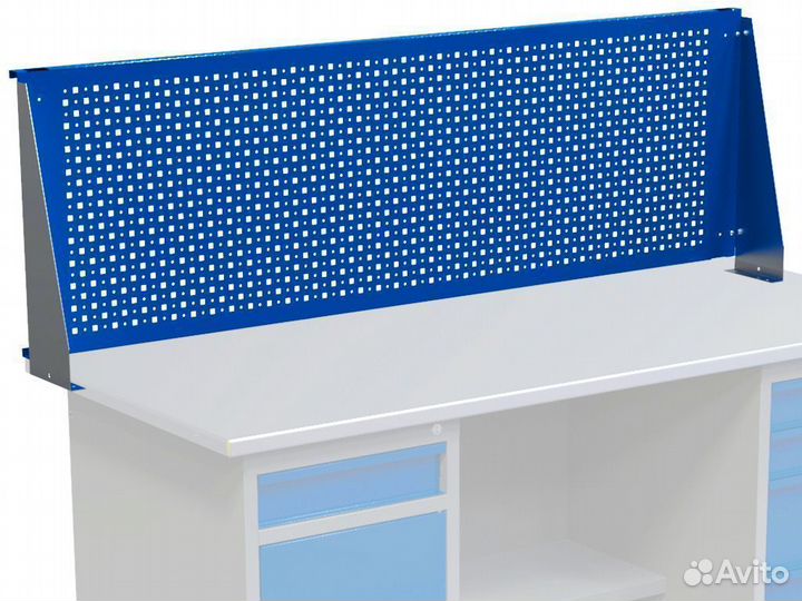 Стол верстак 1600 мм слесарный из металла с экрано