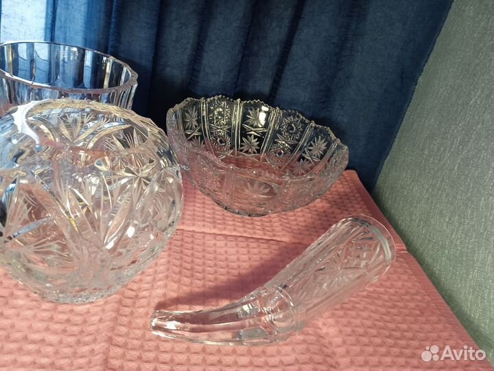 Хрусталь ваза графин конфетница салатники