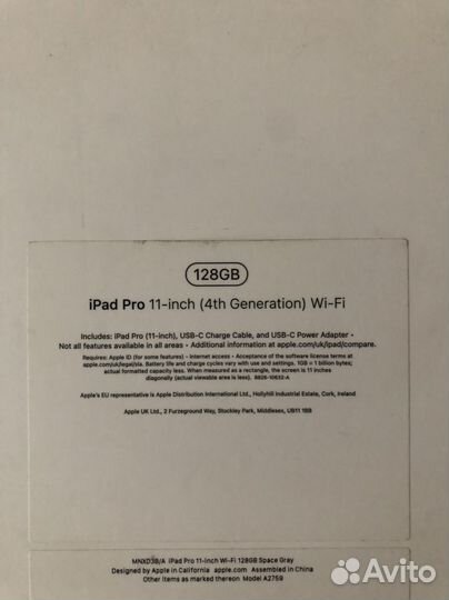 iPad Pro 11 128gb M2 2022 wifi состояние нового