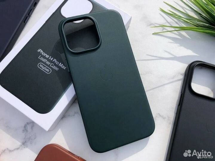 Чехол на iPhone 14 pro max Leather Case MagSafe