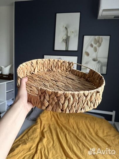 Плетеный декоративный поднос