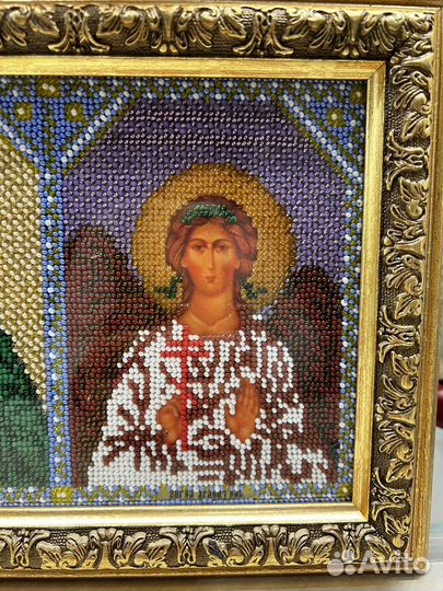 Икона вышитая биссером в раме