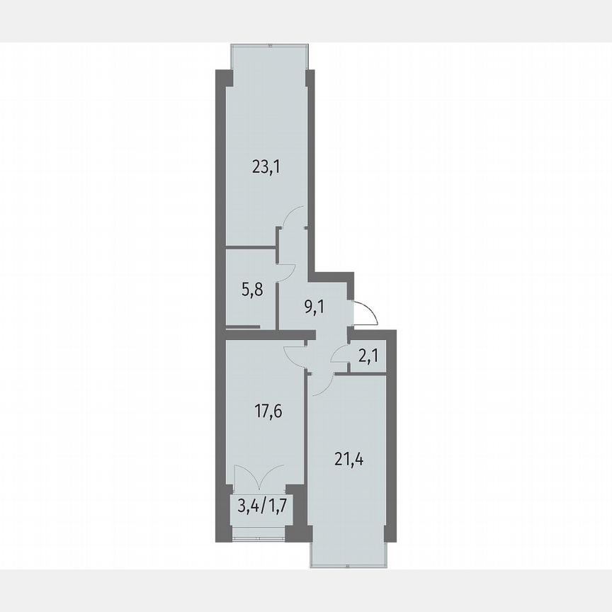 2-к. квартира, 80,8 м², 11/13 эт.