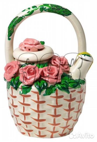 Чайник-корзинка Розы с чаем внутри (30649)