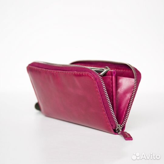 Кожанный зиппер / Кошелёк женский / Клатч / Ручная