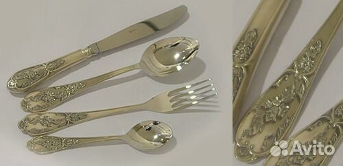 Мельхиор, посеребренные ложки, новые