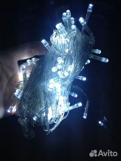 Гирлянды новые: белый свет, разноцветный