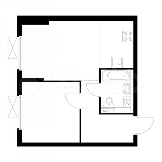 2-к. квартира, 40,4 м², 2/17 эт.