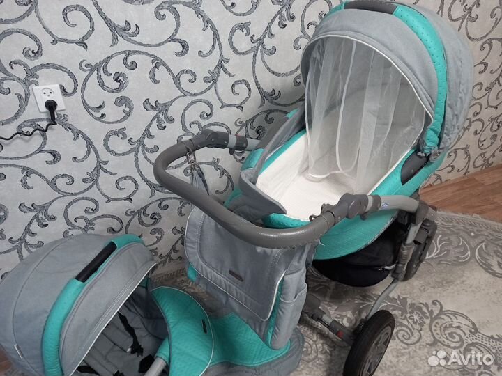 Коляска 2 в 1 эко кожа беби мобаил