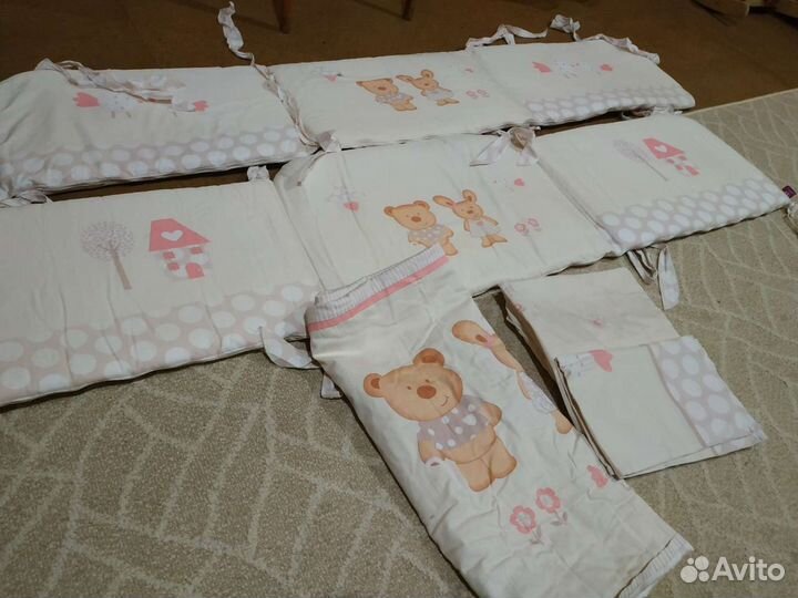 Бортики в кроватку с балдахином скидка