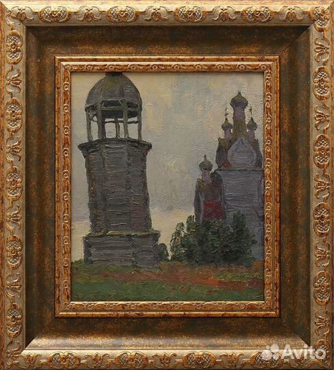 Пейзаж с куполами, художник Крапивин Н. Н