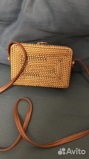 Соломенная сумка клатч