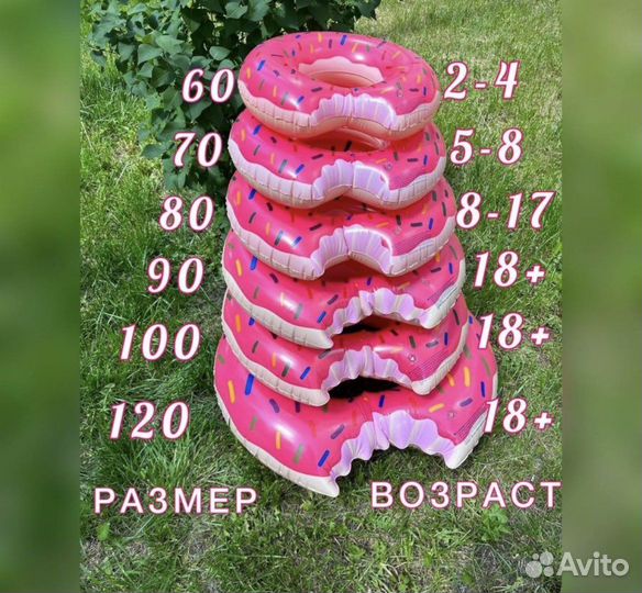 Надувной круг пончик