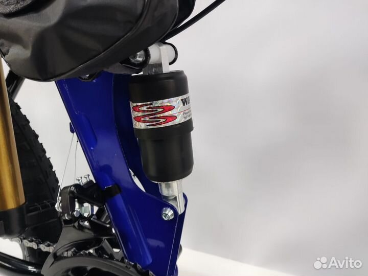 Велосипед на литых дисках - 6 лучей, чёрно-синий