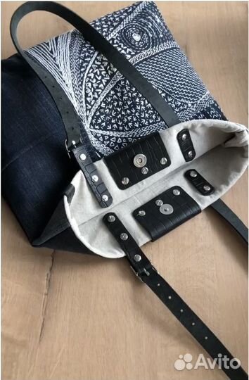 Сумка женская тоут (шопер) с ручной вышивкой