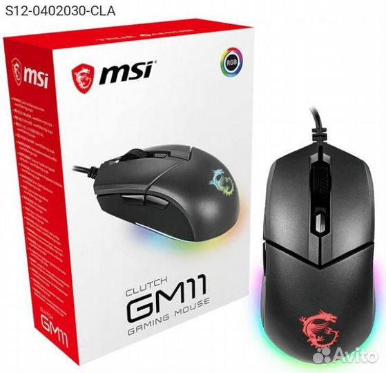 S12-0402030-CLA, Мышь MSI Clutch GM11 Проводная чёрн