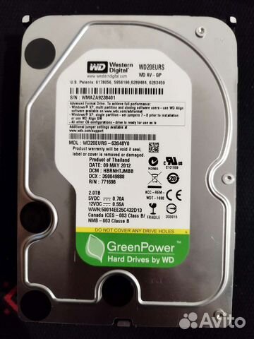 Жесткий диск WD Green 2Tb купить в Санкт-Петербурге | Электроника | Авито