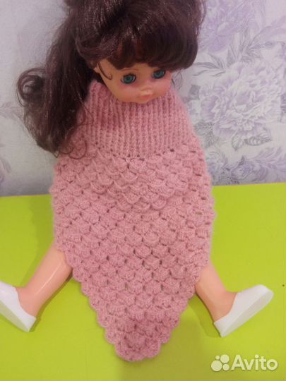 Снуд уголок из пуха норки узор 3 д связан крючком