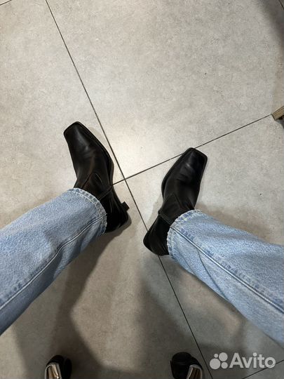 Кожаные ботильены Zara