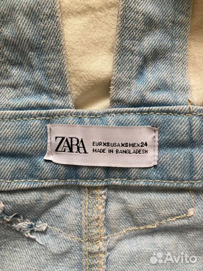 Джинсовый мини сарафан zara