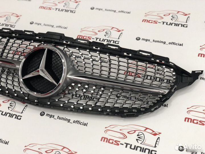 Решетка Mercedes C-class w205 Diamond silver