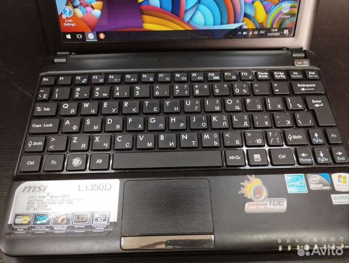 Нетбук MSI L1350D 4 ядра, 2гб. 2часа