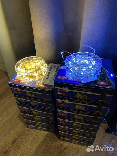 Гирлянда Роса с пультом (Прозрачный провод)