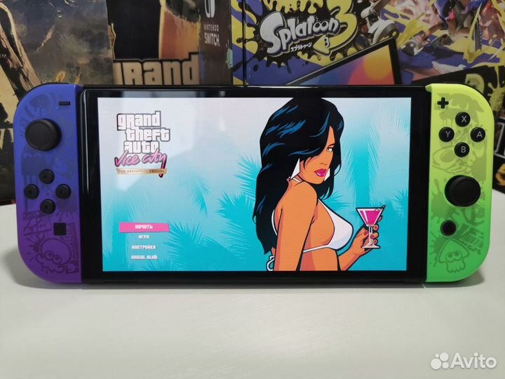 Новый Прошитый Nintendo Switch Oled Splatoon Ребол