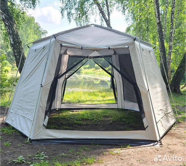 Шатёр беседка с москитной сеткой и ветрозащитой