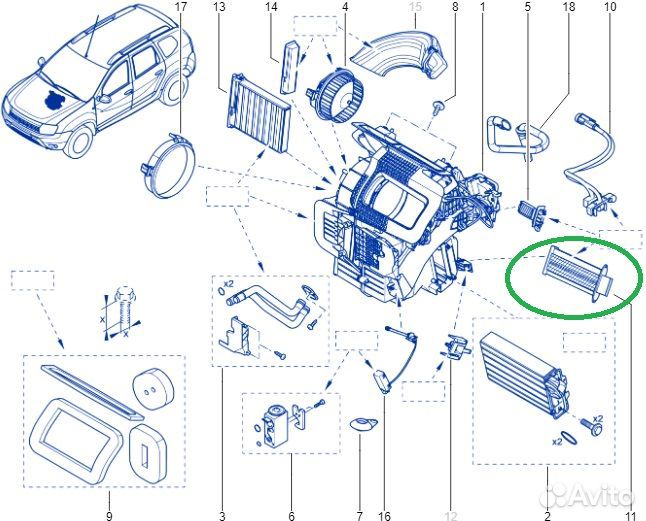 Радиатор отопителя (печки) Renault Duster