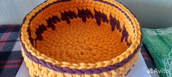 Корзины, сумки, коврики вязаные