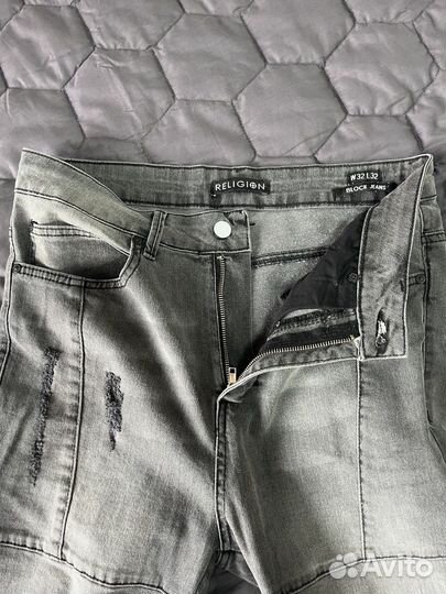 Мужские джинсы Religion, серые скинни