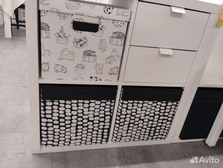 Коробка IKEA дрёна, черн/белая