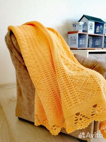 Вязанный плед из мериноса