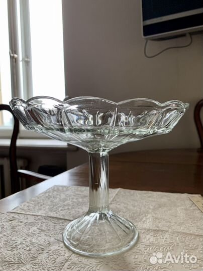 Ваза для фруктов на ножке СССР. Винтаж