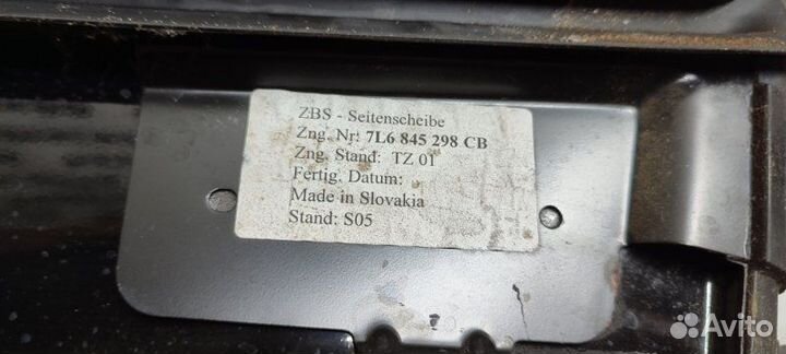 Стекло кузова заднее правое Volkswagen Touareg 7LA