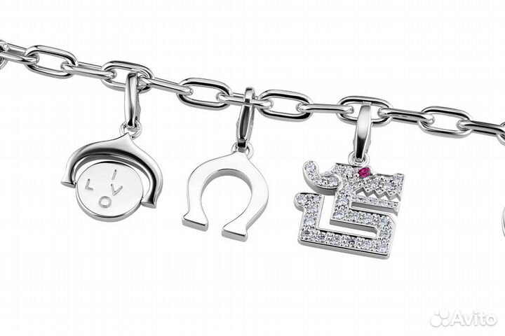 Браслет Cartier Nine - Charms White Gold Bracelet