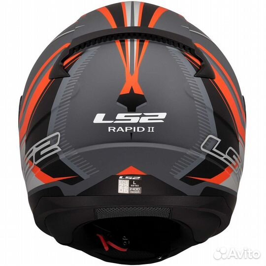 LS2 FF353 rapid 2 flitz Full Face Motorcycle Мотошлем Orange Grey