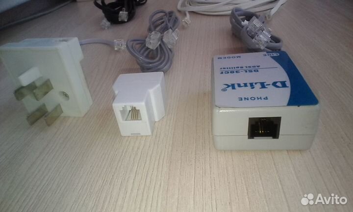 Кабель телефонный, сплитер, вилка