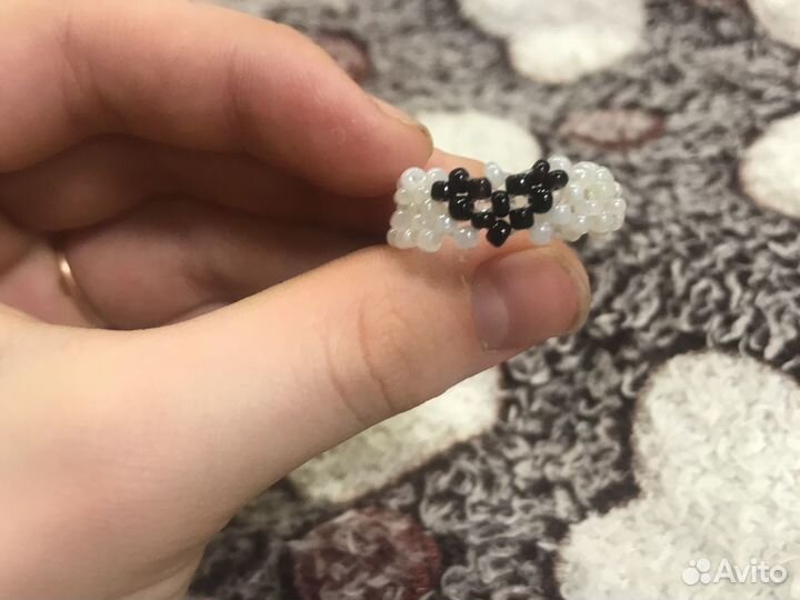 Кольцо из бисера с седцем